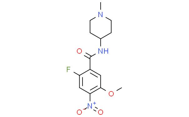 Benzamide, 2-fluoro-5-methoxy-N-(1-methyl-4-piperidinyl)-4-nitro-