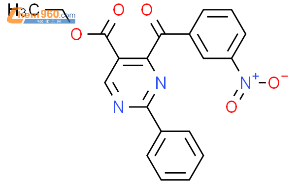 5-Pyrimidinecarboxylic acid, 4-(3-nitrobenzoyl)-2-phenyl-, ethyl ester