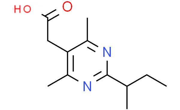 5-Pyrimidineacetic acid, 4,6-dimethyl-2-(1-methylpropyl)-