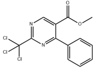 5-Pyrimidinecarboxylic acid, 4-phenyl-2-(trichloromethyl)-, methyl ester
