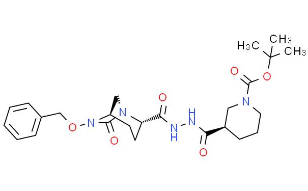 1,3-Piperidinedicarboxylic acid, 1-(1,1-dimethylethyl) ester, 3-[2-[[(1R,2S,5R)-7-oxo-6-(phenylmethoxy)-1,6-diazabicyclo[3.2.1]oct-2-yl]carbonyl]hydrazide], (3R)-