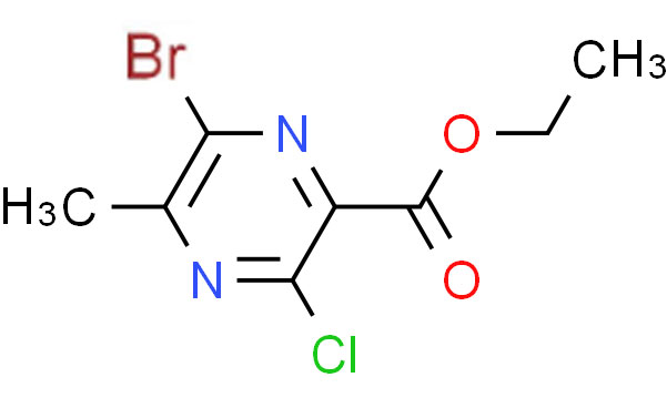 2-Pyrazinecarboxylic acid, 6-bromo-3-chloro-5-methyl-, ethyl ester
