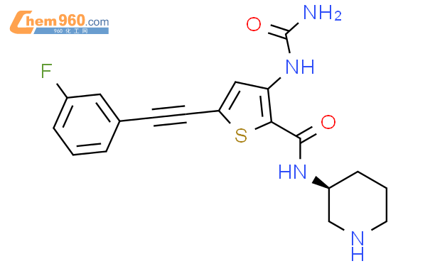 2-Thiophenecarboxamide, 3-[(aminocarbonyl)amino]-5-[2-(3-fluorophenyl)ethynyl]-N-(3S)-3-piperidinyl-