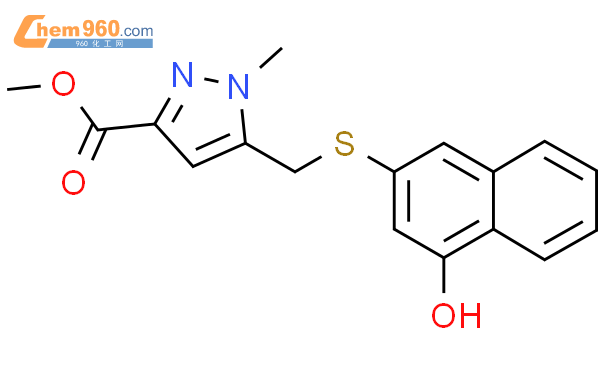 1H-Pyrazole-3-carboxylic acid, 5-[[(4-hydroxy-2-naphthalenyl)thio]methyl]-1-methyl-, methyl ester