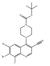 1-Piperazinecarboxylic acid, 4-(7-bromo-6-chloro-3-cyano-8-fluoro-4-quinolinyl)-, 1,1-dimethylethyl ester