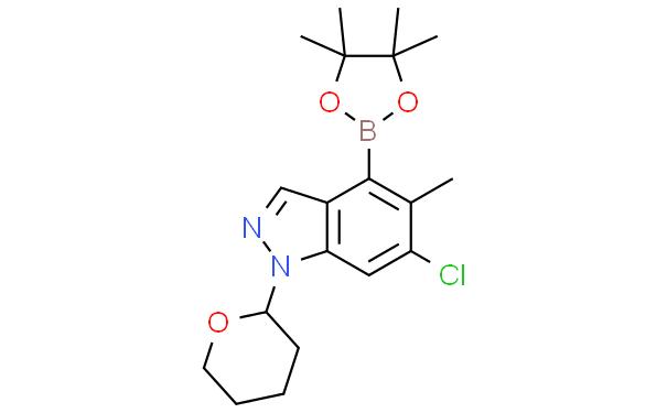 6-chloro-5-methyl-1-(tetrahydro-2H-pyran-2-yl)-4-(4,4,5,5-tetramethyl-1,3,2-dioxaborolan-2-yl)-1H-indazole