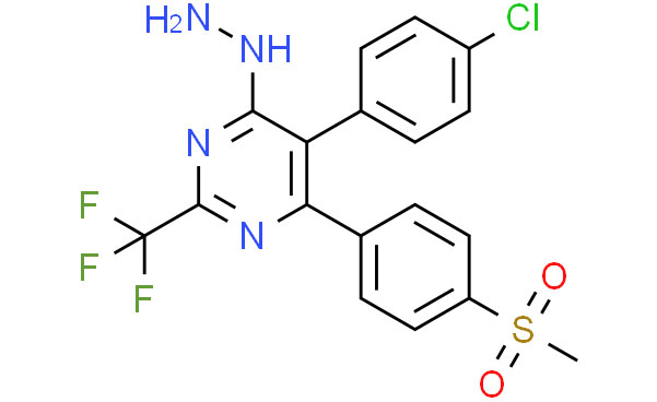 Pyrimidine, 5-(4-chlorophenyl)-4-hydrazinyl-6-[4-(methylsulfonyl)phenyl]-2-(trifluoromethyl)-
