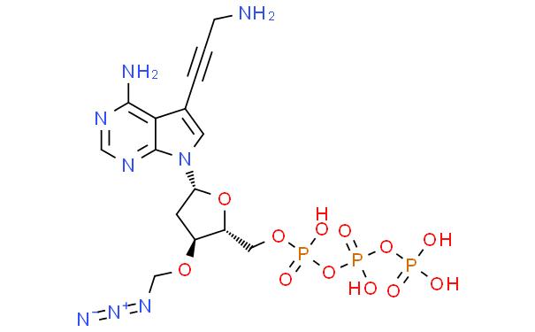 7H-Pyrrolo[2,3-d]pyrimidin-4-amine, 5-(3-amino-1-propyn-1-yl)-7-[3-O-(azidomethyl)-2-deoxy-5-O-[hydroxy[[hydroxy(phosphonooxy)phosphinyl]oxy]phosphinyl]-β-D-erythro-pentofuranosyl]-