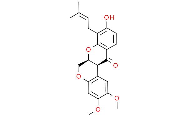 [1]Benzopyrano[3,4-b][1]benzopyran-12(6H)-one, 6a,12a-dihydro-9-hydroxy-2,3-dimethoxy-8-(3-methyl-2-buten-1-yl)-, (6aS,12aS)-