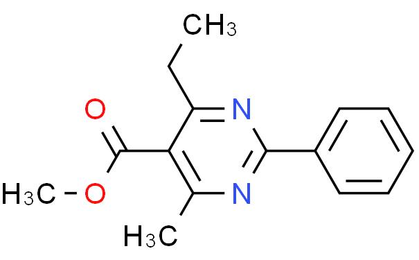5-Pyrimidinecarboxylic acid, 4-ethyl-6-methyl-2-phenyl-, methyl ester
