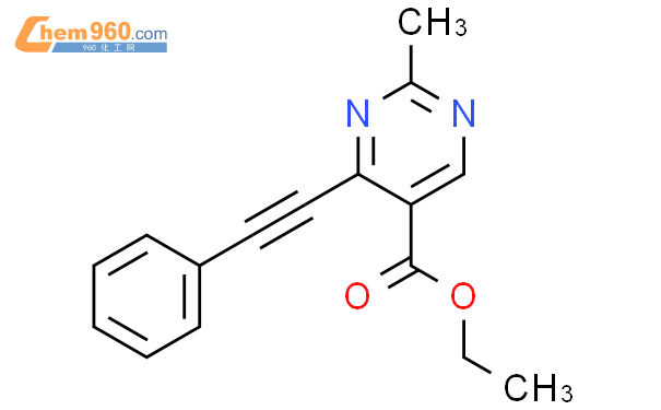 5-Pyrimidinecarboxylic acid, 2-methyl-4-(2-phenylethynyl)-, ethyl ester