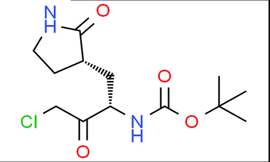 Carbamic acid, [(1S)-3-chloro-2-oxo-1-[[(3S)-2-oxo-3-pyrrolidinyl]methyl]propyl]-, 1,1-dimethylethyl ester (9CI)